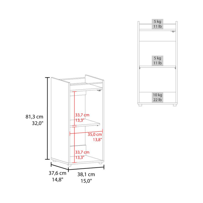 Minibar Theba, Blanco Duqueza, con Espacio para Botellas de Vino y Copas ZF