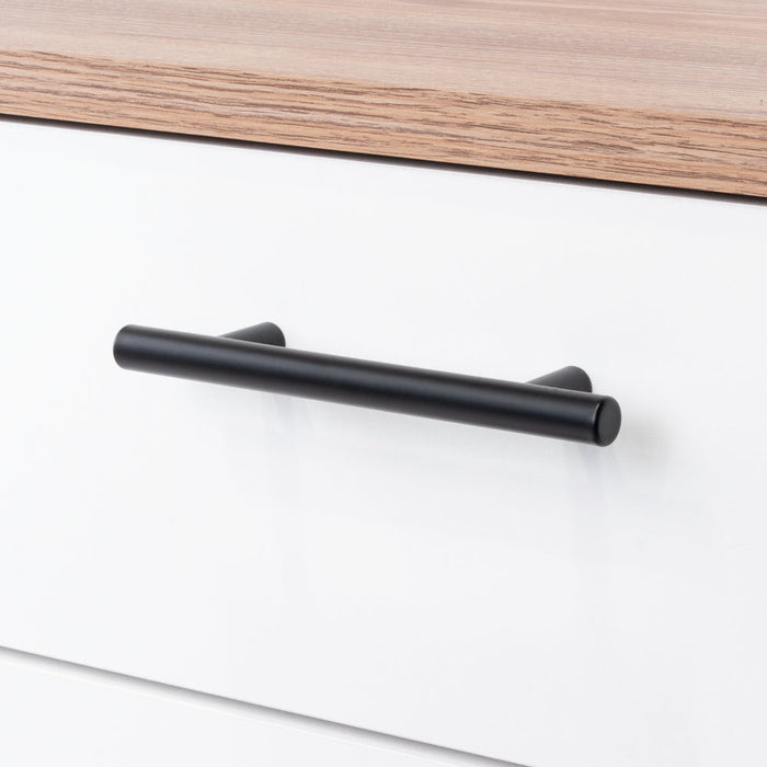 Mueble Tocador Wesley, Fresno Europeo y Blanco, Cuatro Cajones Para Ubicar Maquillaje