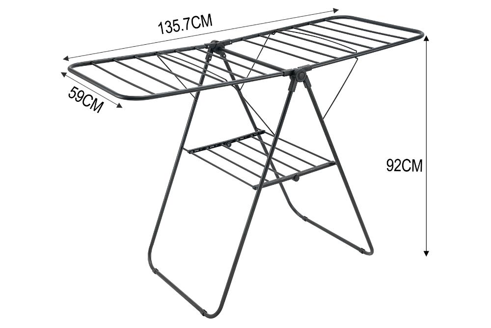 Tendedero de Piso Pitendo, Negro, Plegable y Extendible
