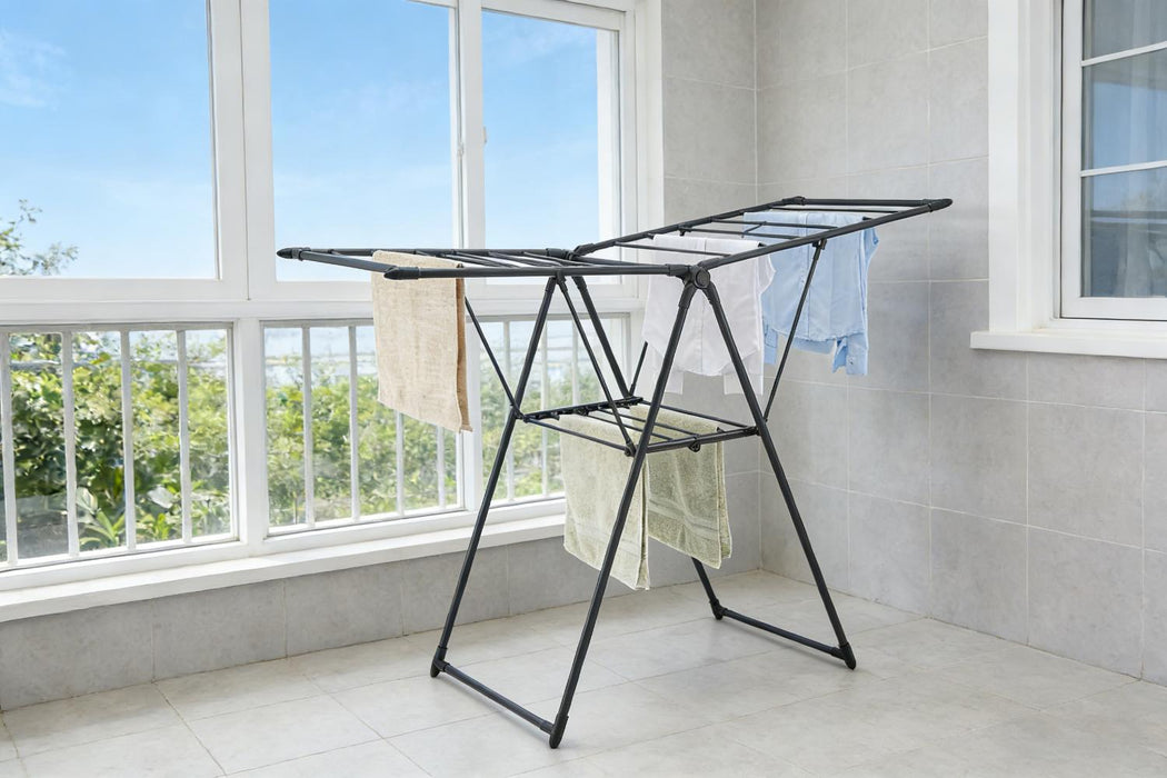 Tendedero de Piso Niell, Negro, Plegable y Extendible