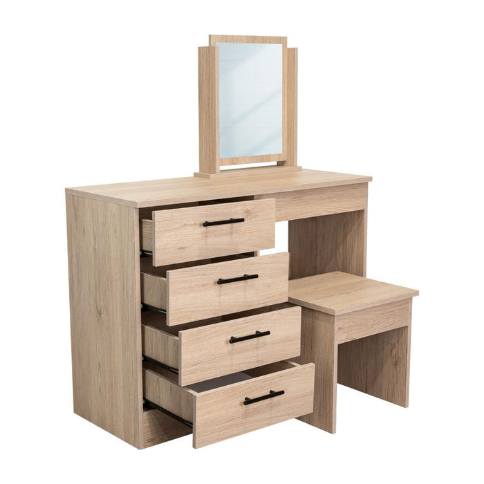 Mueble Tocador Wesley, Cartagena y Blanco, Espacio Para Ubicar Maquillaje