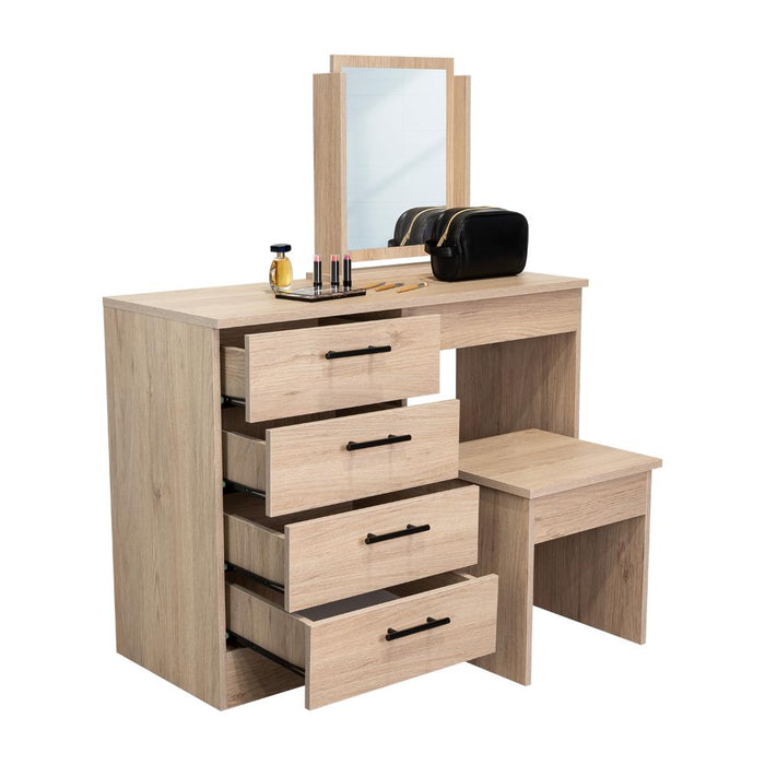 Mueble Tocador Wesley, Cartagena y Blanco, Espacio Para Ubicar Maquillaje