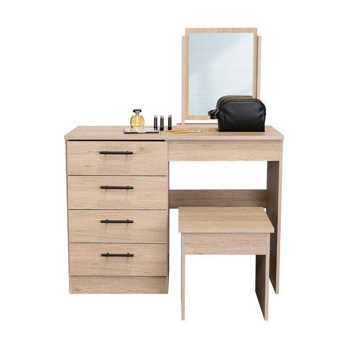 Mueble Tocador Wesley, Cartagena y Blanco, Espacio Para Ubicar Maquillaje