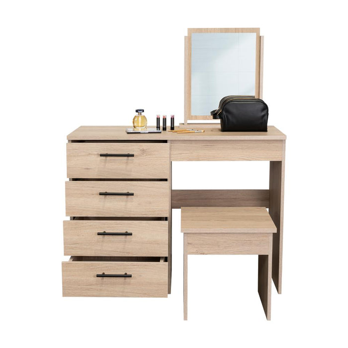 Mueble Tocador Wesley, Cartagena y Blanco, Espacio Para Ubicar Maquillaje