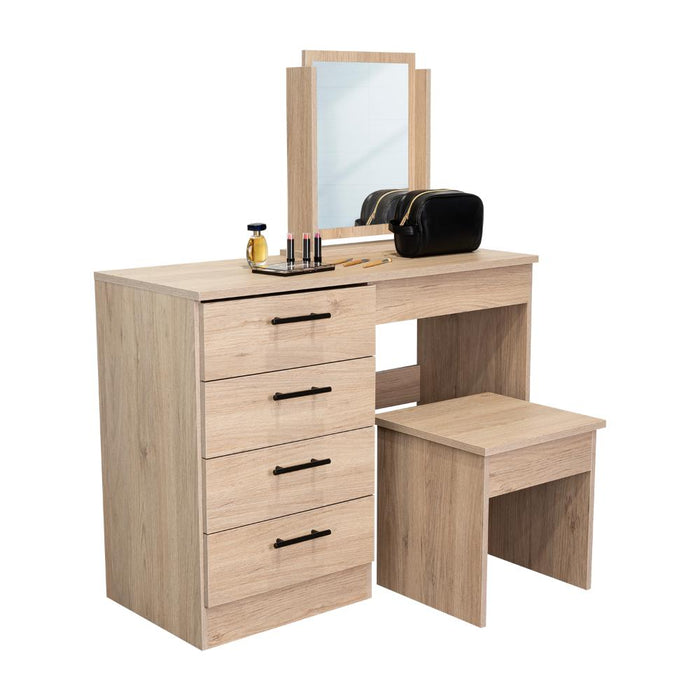 Mueble Tocador Wesley, Cartagena y Blanco, Espacio Para Ubicar Maquillaje