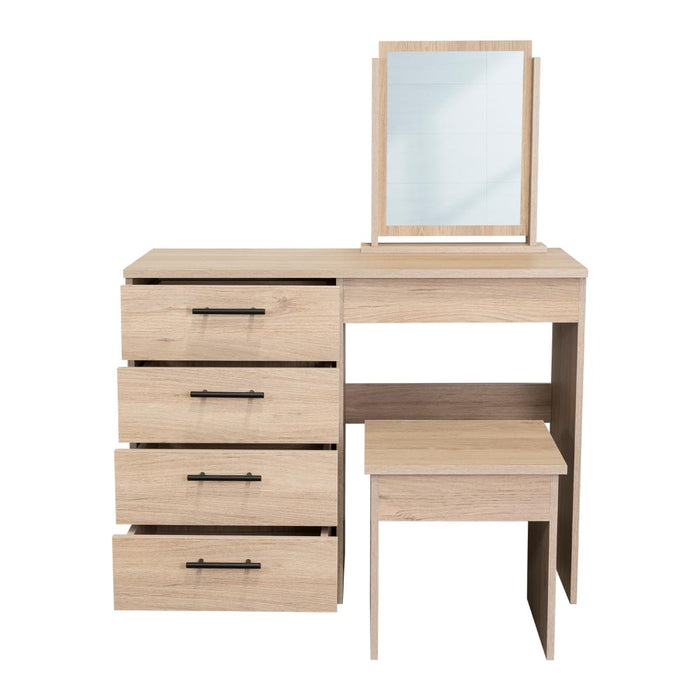 Mueble Tocador Wesley, Cartagena y Blanco, Espacio Para Ubicar Maquillaje