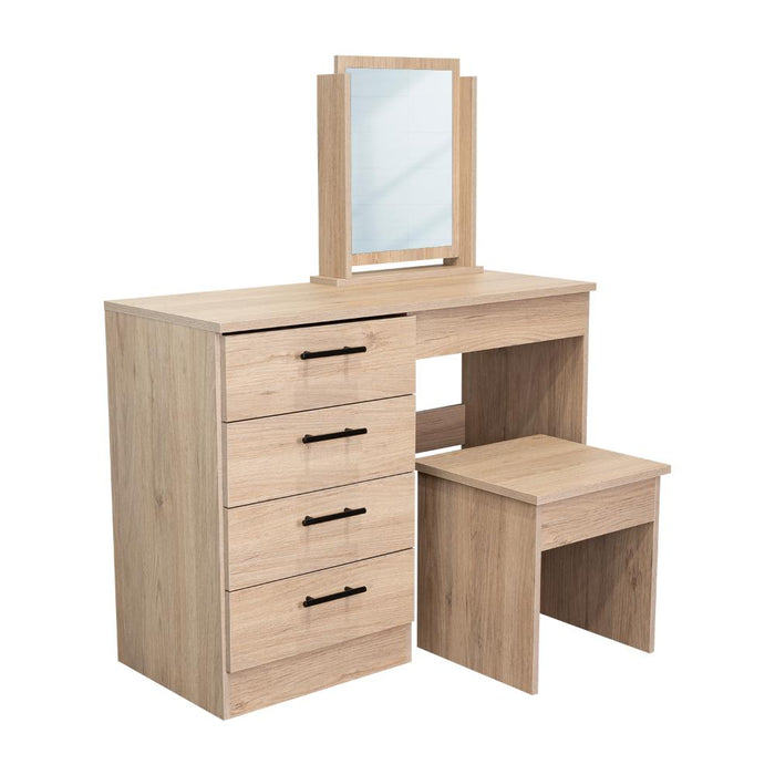Mueble Tocador Wesley, Cartagena y Blanco, Espacio Para Ubicar Maquillaje