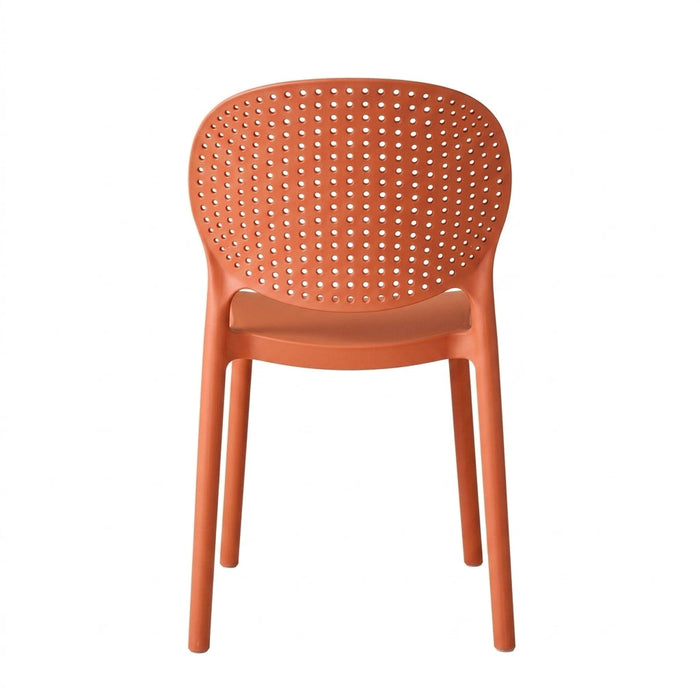 Silla Florida, Color Terracota, con Espaldar y Diseño Moderno