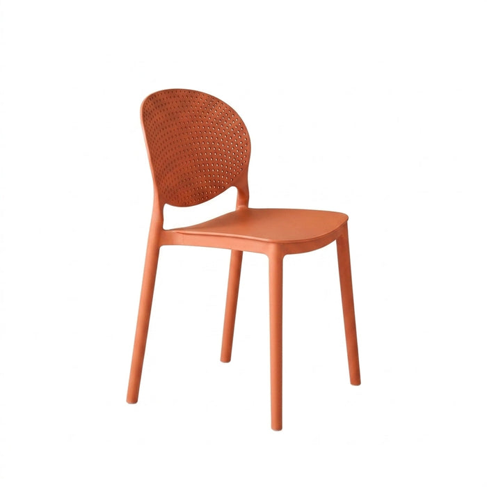 Silla Florida, Color Terracota, con Espaldar y Diseño Moderno