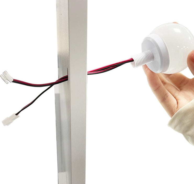 Tocador con Luces Led Elena, Blanco Mate, con dos cajones