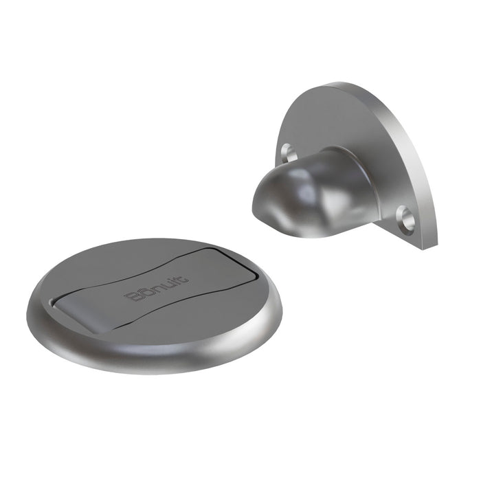 Tope para puerta magnético niquel cepillado o negro montaje a piso