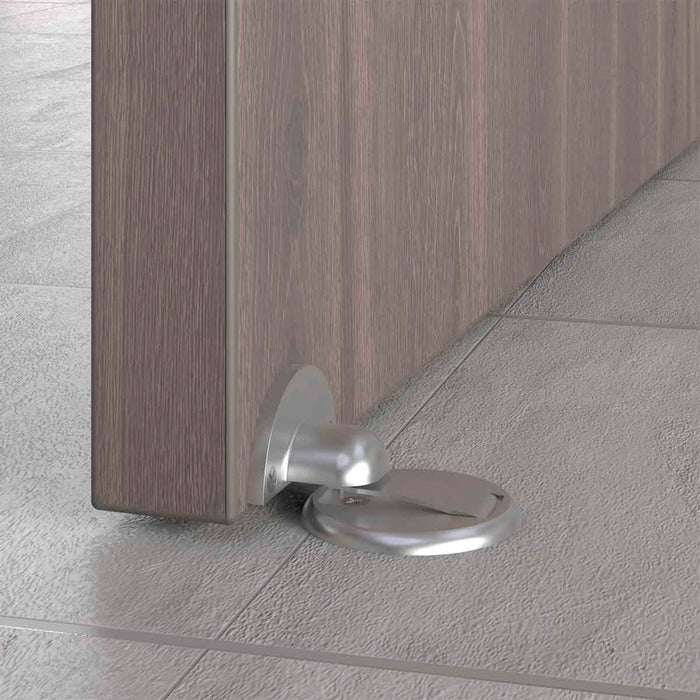 Tope para puerta magnético niquel cepillado o negro montaje a piso