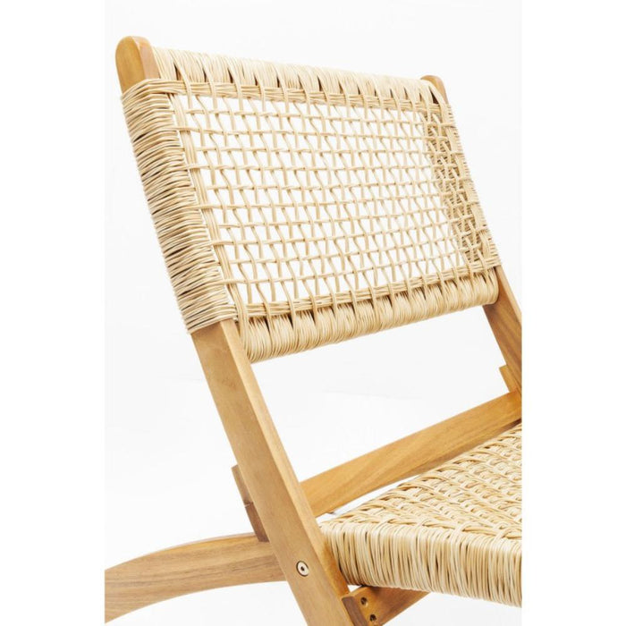 Silla Plegable de Madera para Exterior Vora, Crudo, Diseño Rústico y Moderno