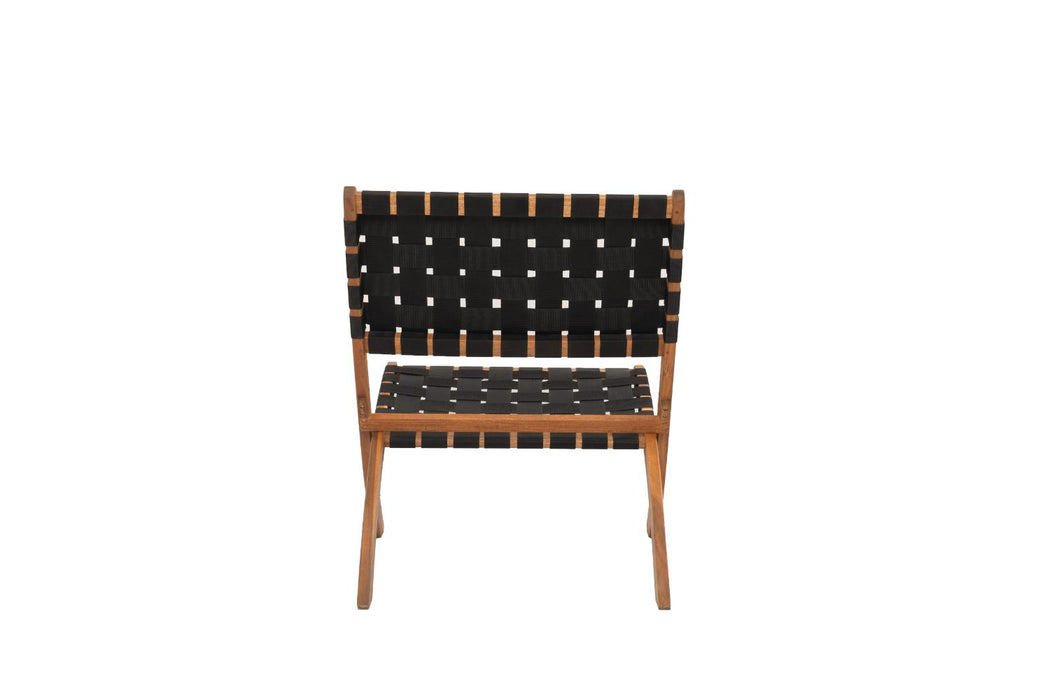 Silla Plegable de Madera para Exterior Eris, Negro, Diseño Fresco y Moderno