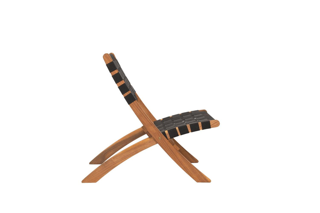 Silla Plegable de Madera para Exterior Eris, Negro, Diseño Fresco y Moderno