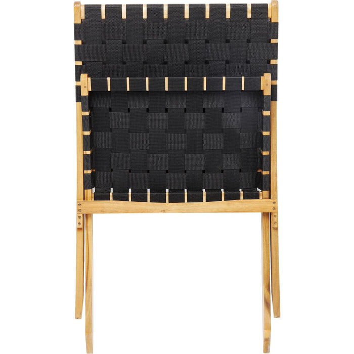 Silla Plegable de Madera para Exterior Eris, Negro, Diseño Fresco y Moderno