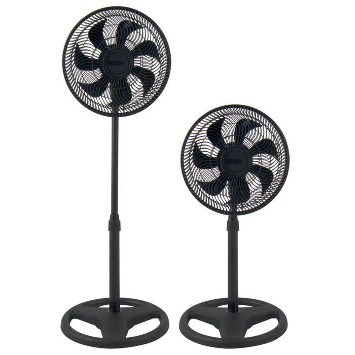 Ventilador Astor 14, Negro, con 3 Velocidades y 2 en 1