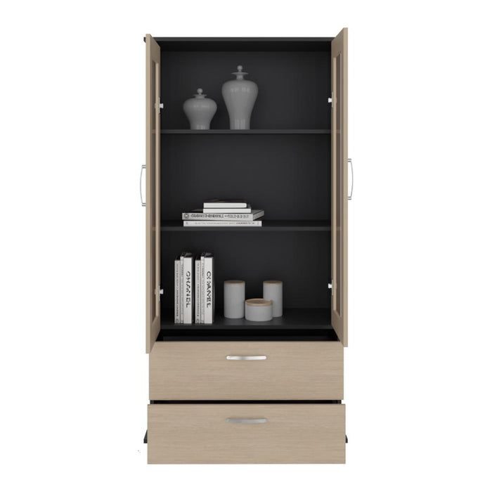 Vitrina Clasic, Wengue y Cartagena, con Dos Cajones ZF