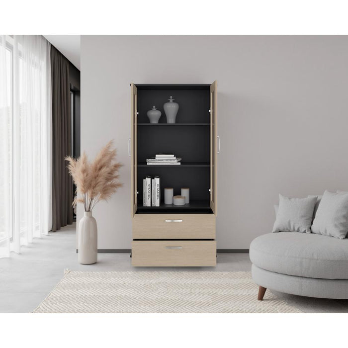 Vitrina Clasic, Wengue y Cartagena, con Dos Cajones ZF