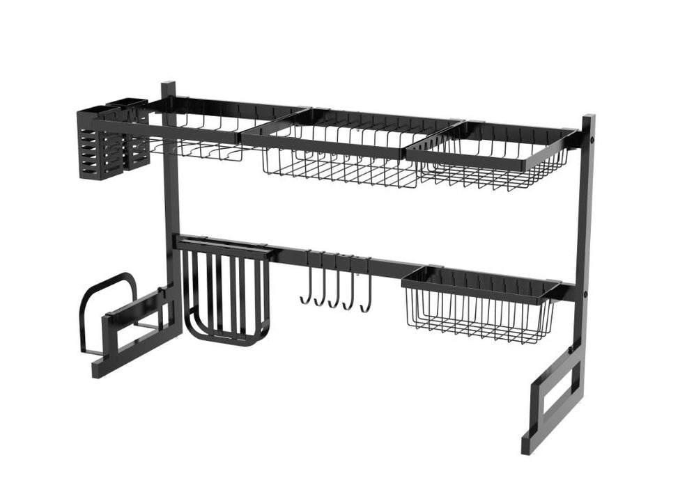 Escurridor De Platos Cristora, Negro, Metalico doble de 2 niveles