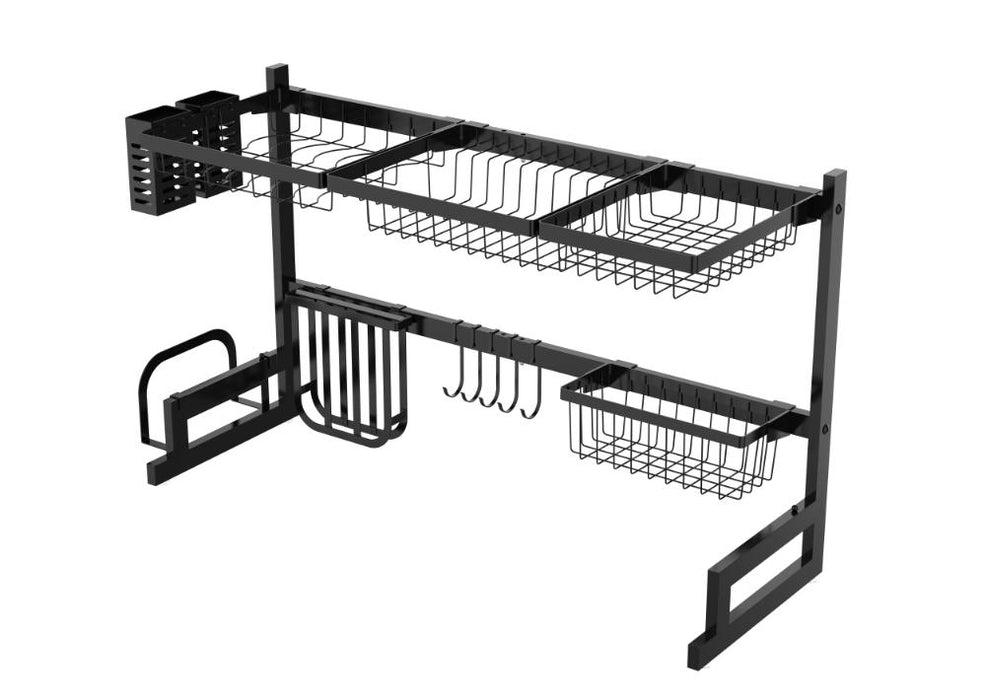 Escurridor De Platos Cristora, Negro, Metalico doble de 2 niveles
