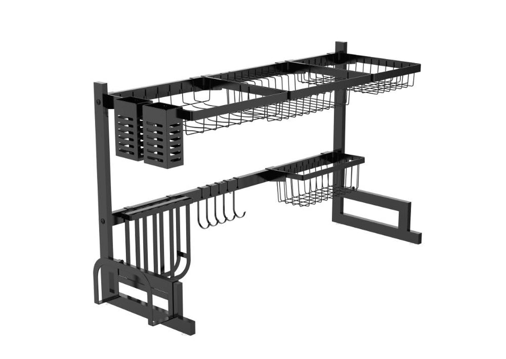Escurridor De Platos Cristora, Negro, Metalico doble de 2 niveles