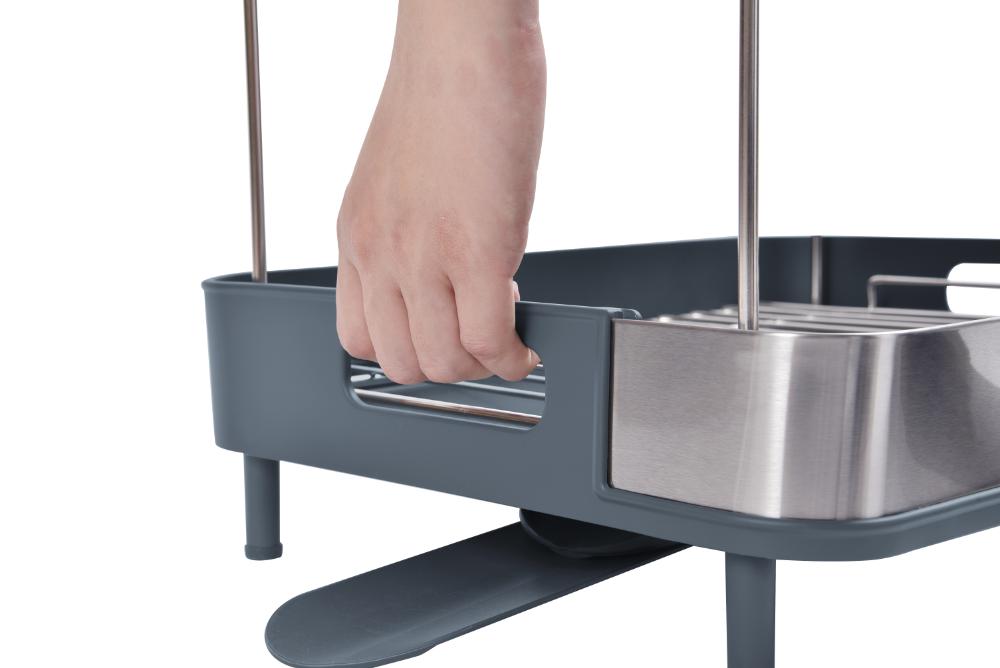 Escurridor De Platos Secoria, Gris Oscuro, en acero inoxidable de 2 niveles