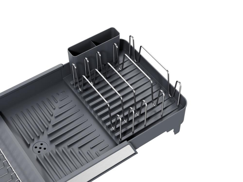 Escurridor De Platos Aquira, Gris Oscuro, Expandible con escurridor