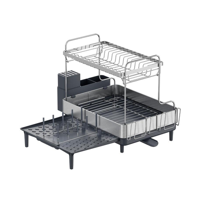 Escurridor De Platos Zenora, Gris Oscuro, de 2 niveles