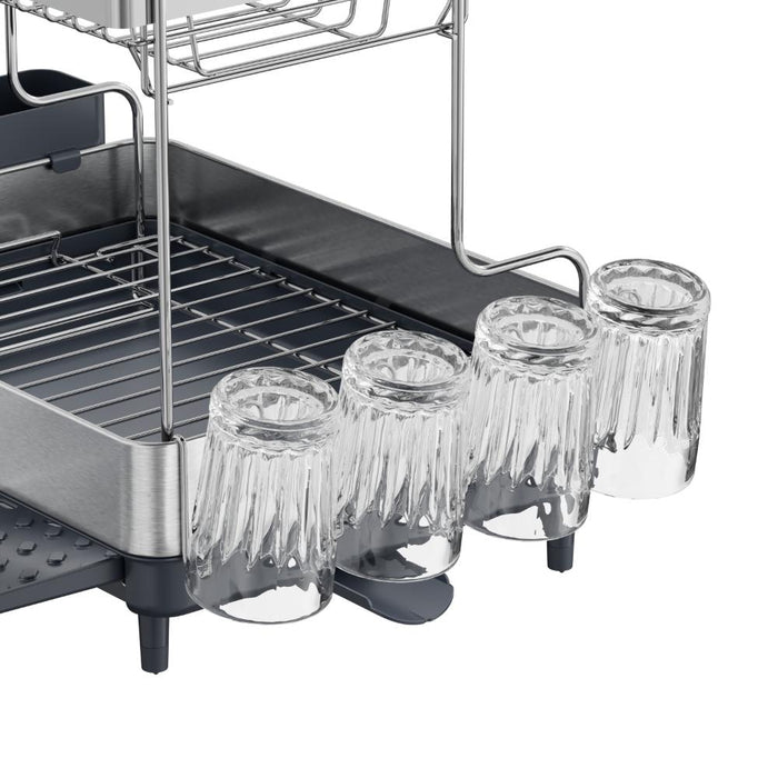 Escurridor De Platos Zenora, Gris Oscuro, de 2 niveles