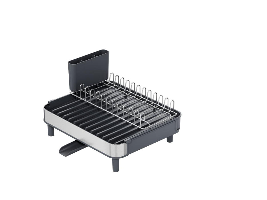 Escurridor De Platos Brillora, Gris Oscuro, Metalico Cromado Expandible