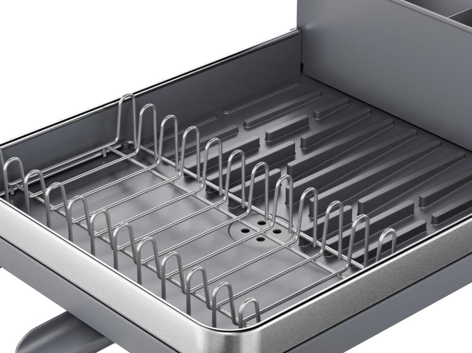 Escurridor De Platos Pureza, Gris Mate, en Acero inoxidable y Plastico