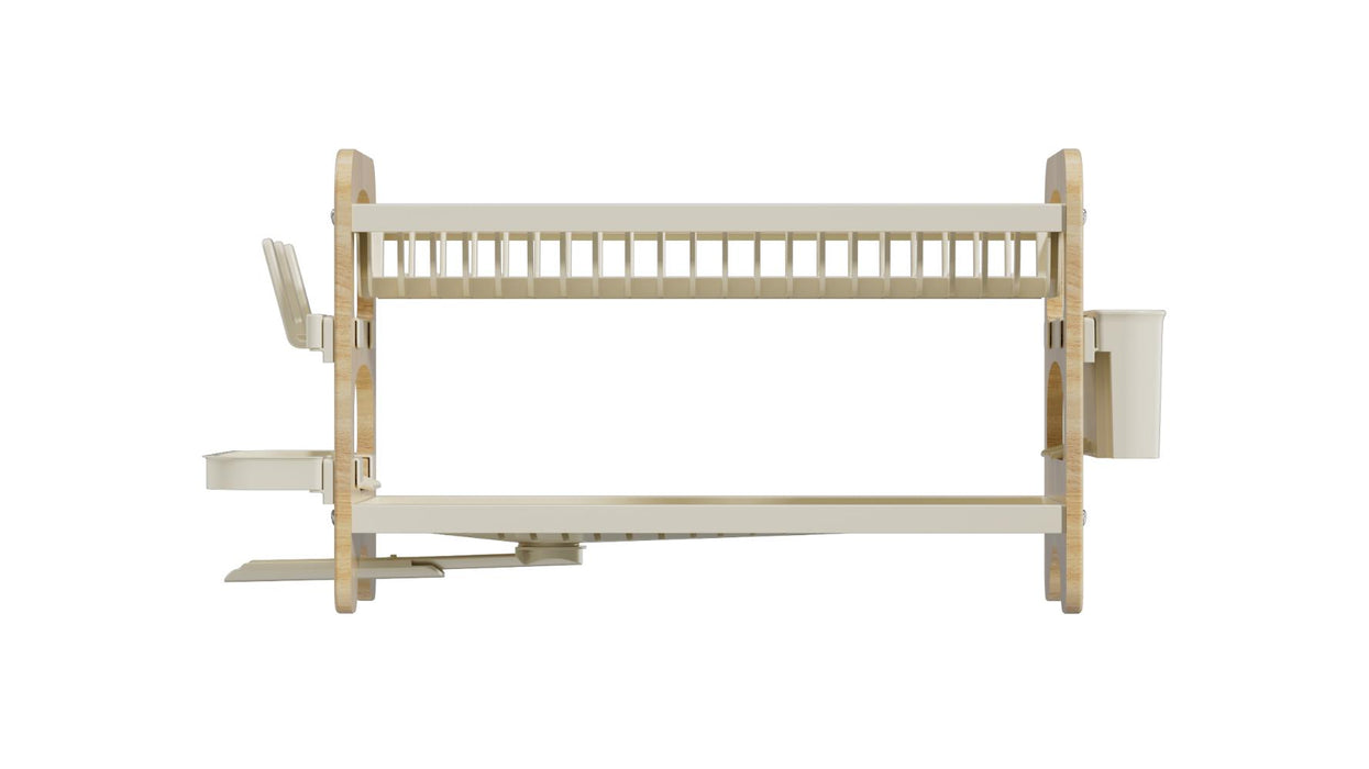 Escurridor De Platos Escurora, Madera y Beige, de 2 niveles