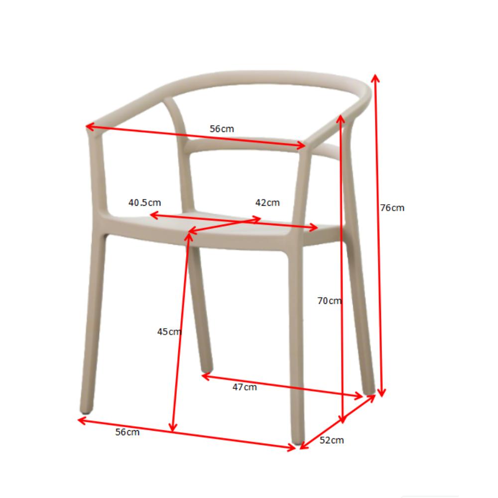 Silla Porto, Taupe, Con espaldar minimalista y diseño Moderno