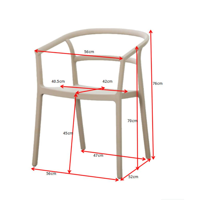 Silla Porto, Taupe, Con espaldar minimalista y diseño Moderno