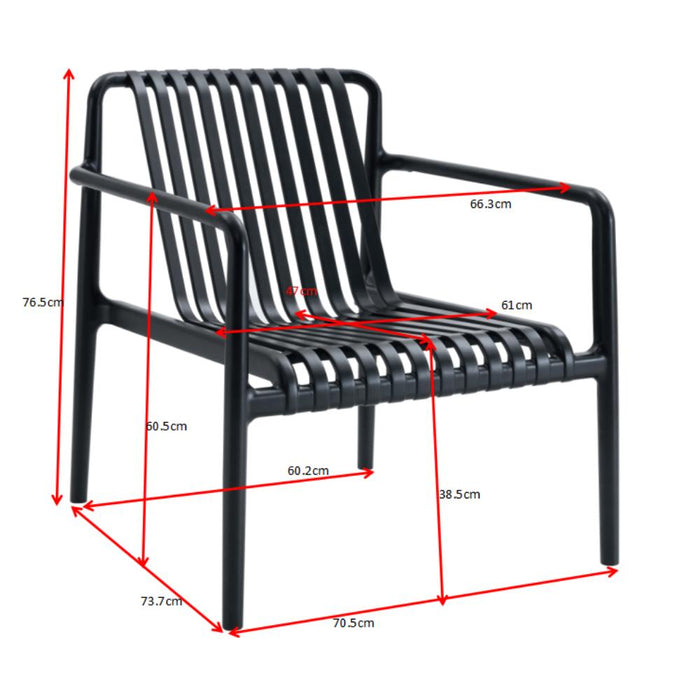 Silla Launge Parma, Negro, Con espaldar y diseño Moderno
