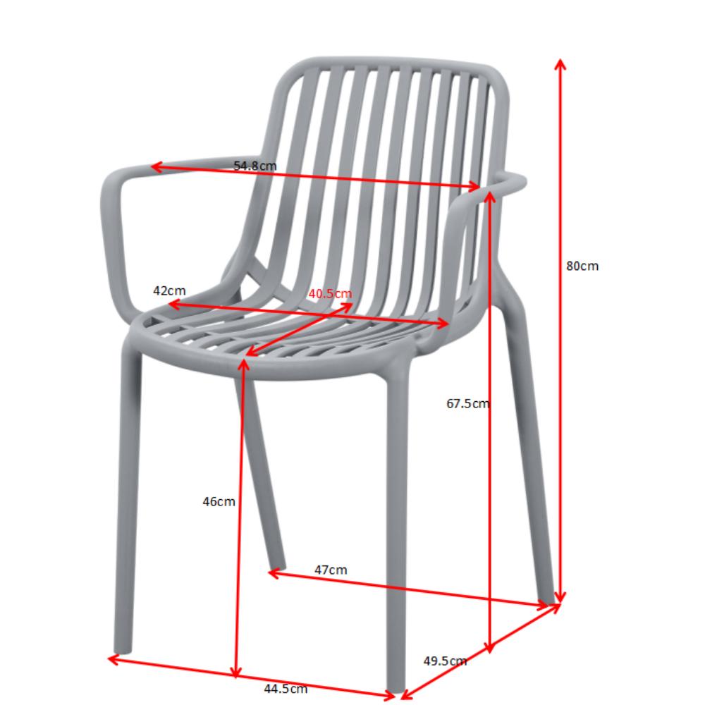 Silla Parma, Negro, Con espaldar en rayas y diseño minimalista