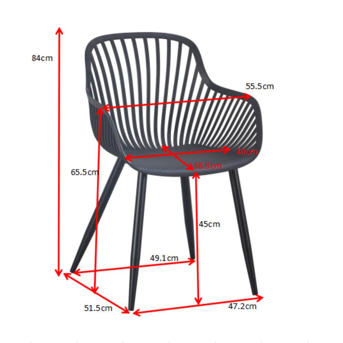 Silla Victoria, Negro, Con espaldar minimalista y diseño moderno