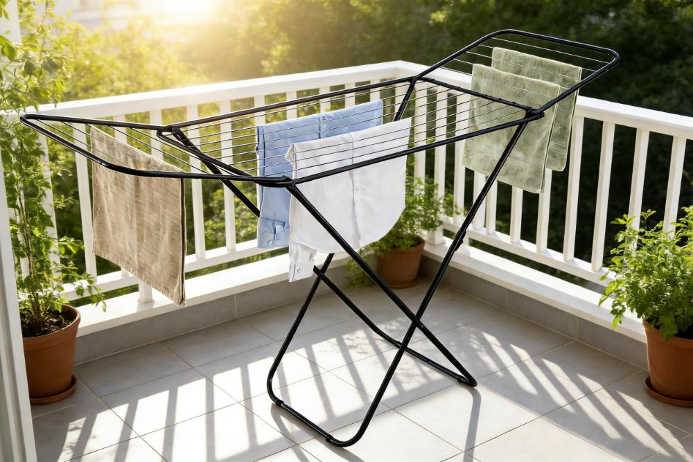 Tendedero de Piso Ecodry, Negro, Plegable y Extendible