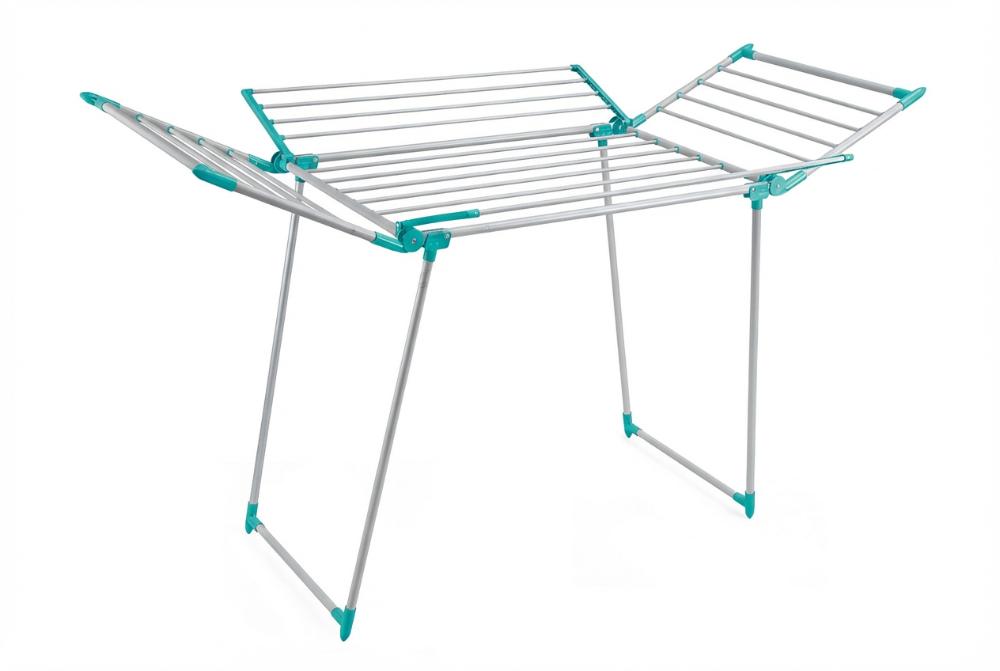 Tendedero de Piso Drymax, Gris y Azul, Plegable y Extendible