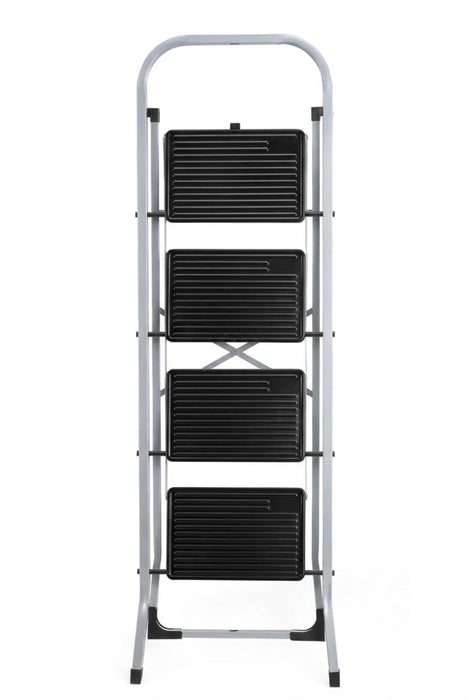Escalera Tubular Natura, Negro, Plagable de 4 Niveles