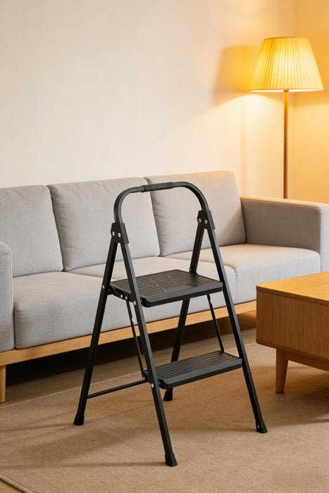 Escalera Tubular Andes, Negro, Plagable de 2 Niveles