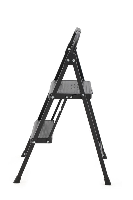 Escalera Tubular Andes, Negro, Plagable de 2 Niveles