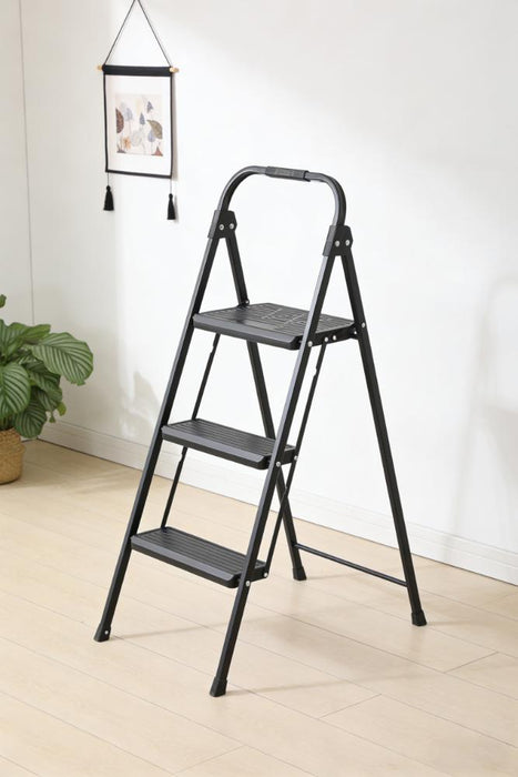 Escalera Tubular Alba, Negro, Plagable de 3 Niveles