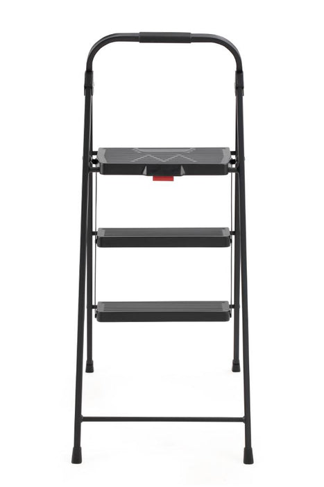 Escalera Tubular Alba, Negro, Plagable de 3 Niveles