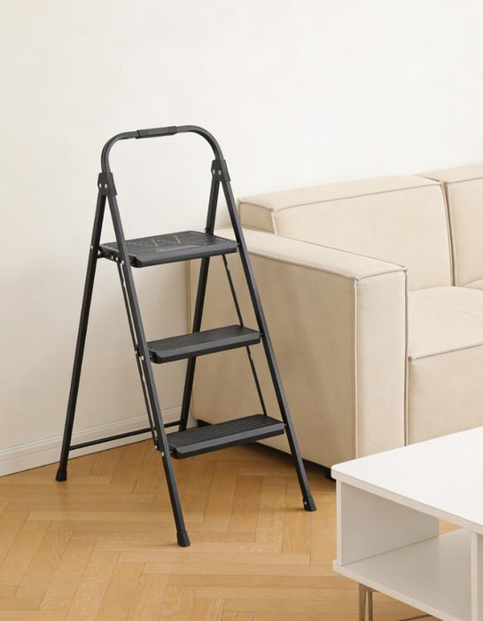 Escalera Tubular Alba, Negro, Plagable de 3 Niveles