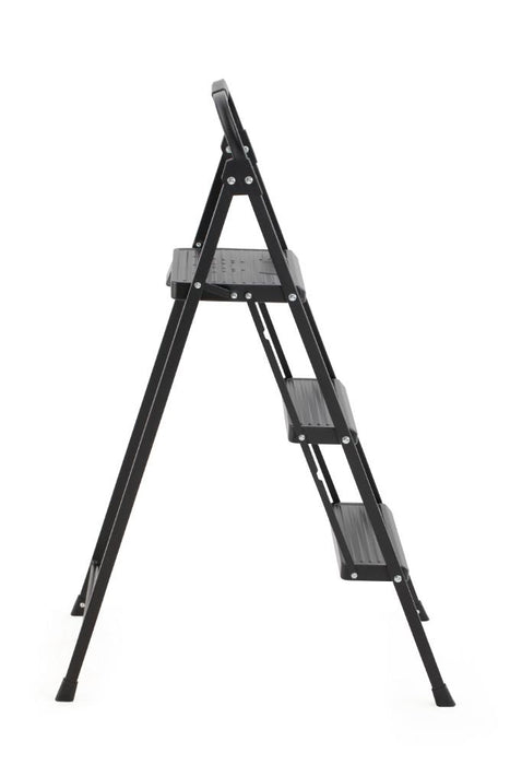 Escalera Tubular Alba, Negro, Plagable de 3 Niveles