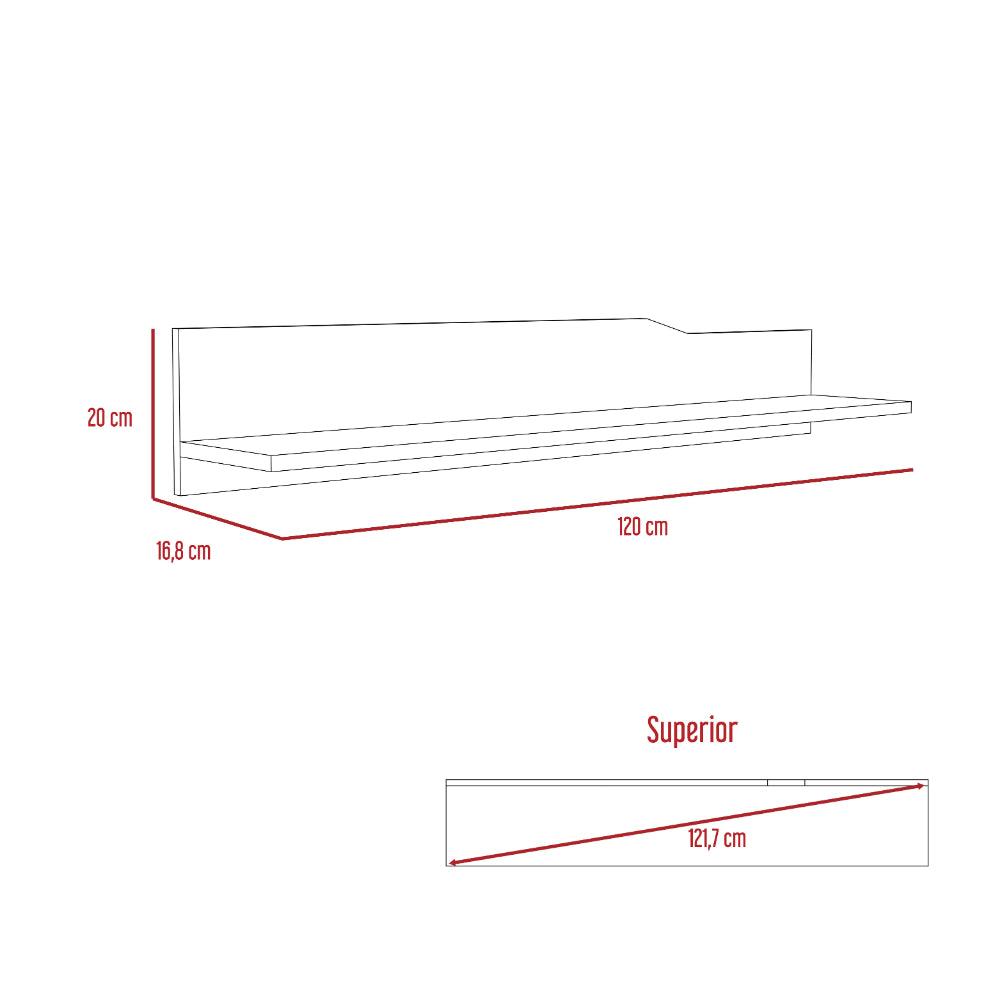 Repisa Flotante Yeko, Café Claro, Ideal Para Ubicar Objetos