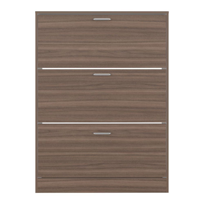 Zapatero Merlín, Avellana y Blanco, con Tres Puertas Abatibles con Manijas Metálicas