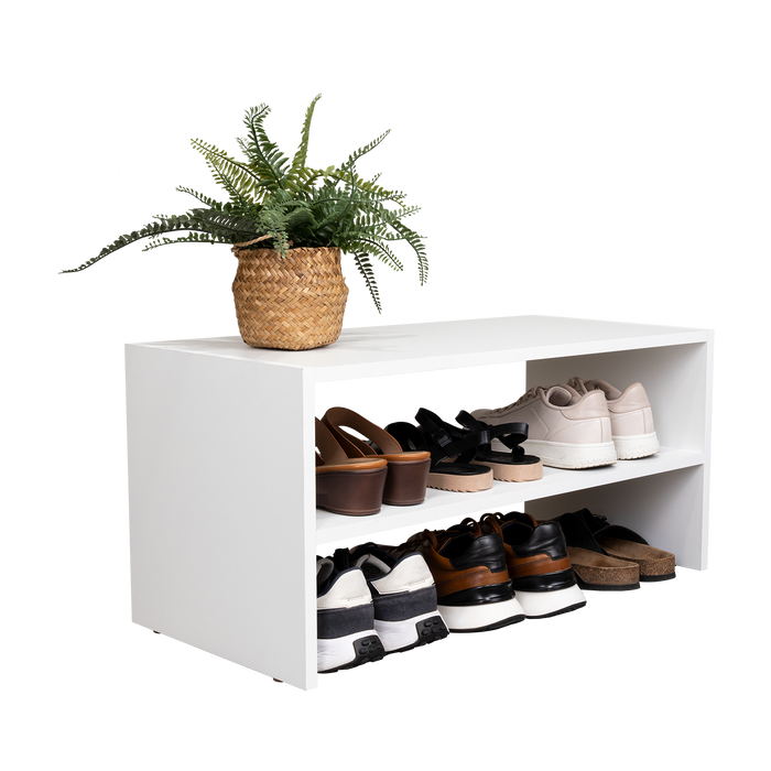 Zapatero Apilable Silap, Blanco Duqueza, con capacidad para 6 pares de zapatos